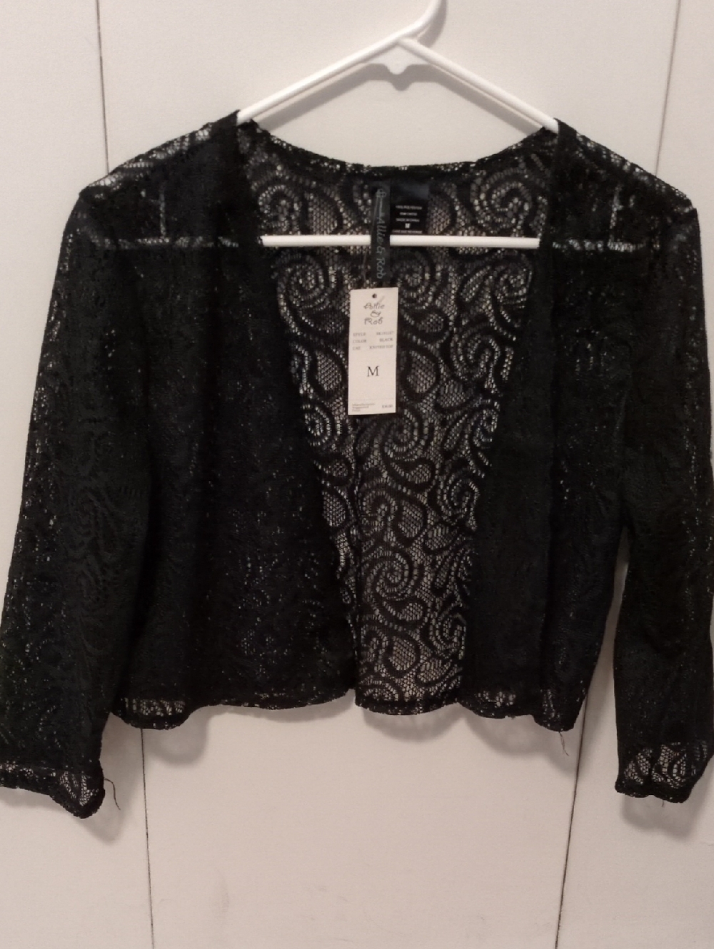 Allie & Rob Black Lace Knit Shrug